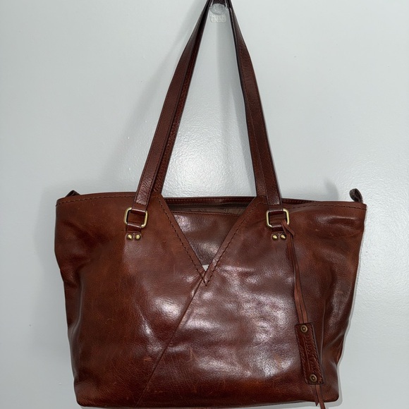Diba True Handbags - Elegant Brown Leather Tote Bag